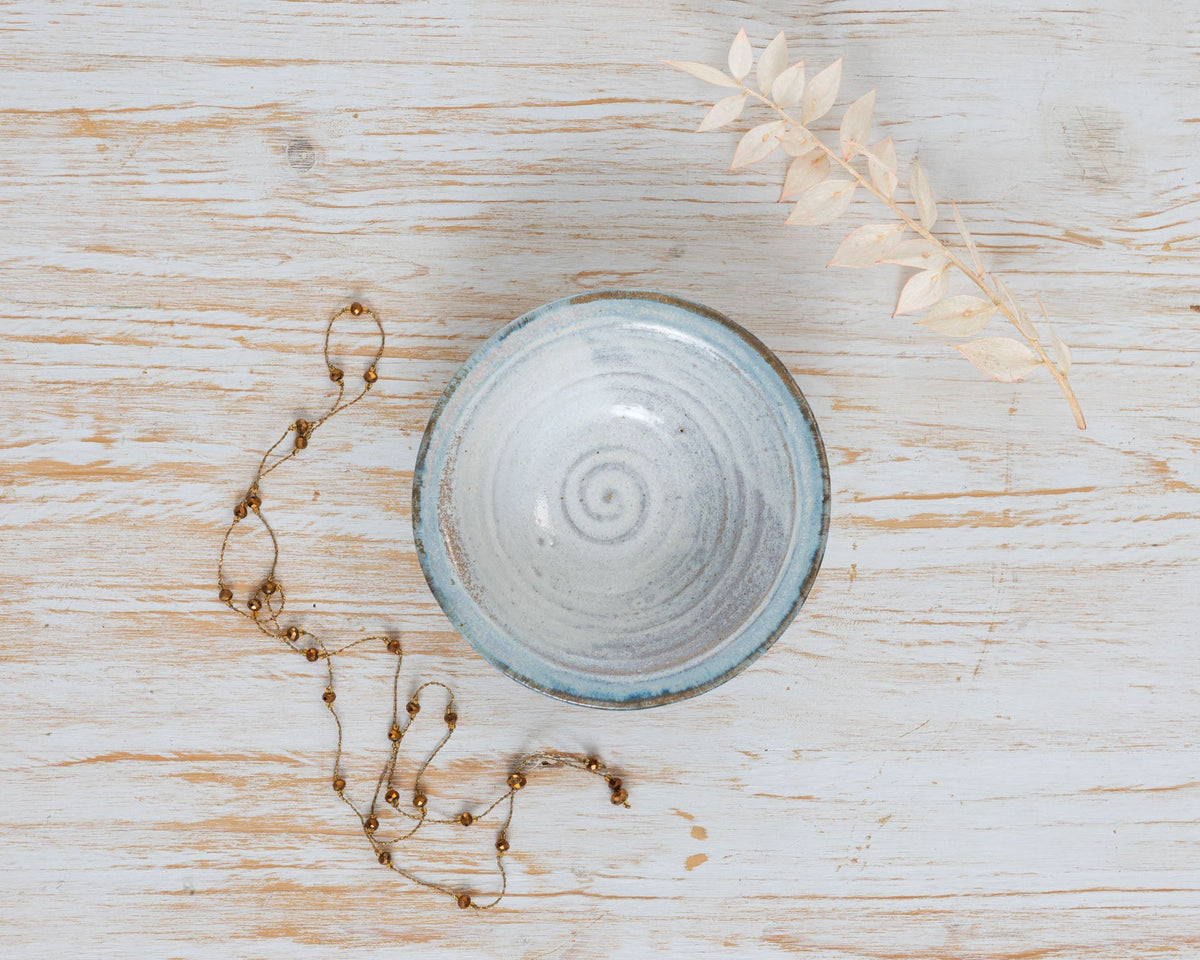 Ciotolina Artigianale Bianca in Gres con Sfumature - AUTHENTICO CERAMICS