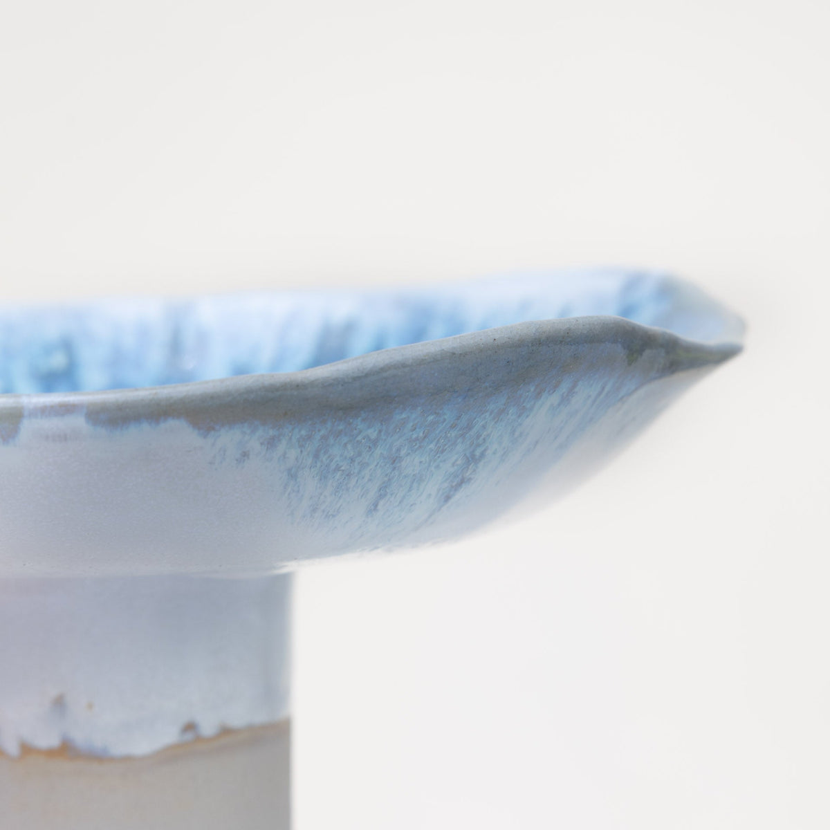 Alzata Ciotola in Gres Artigianale – Bianco e Blu - AUTHENTICO CERAMICS