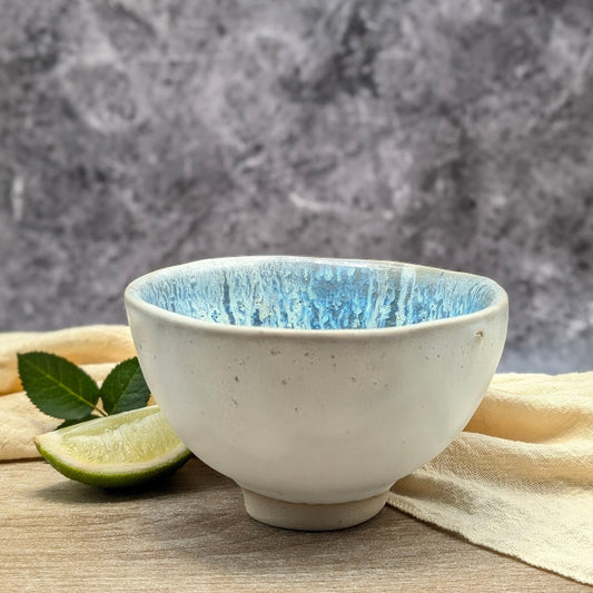 Ciotola Stile Giapponese Bianca e Blu Craquelé - AUTHENTICO CERAMICS