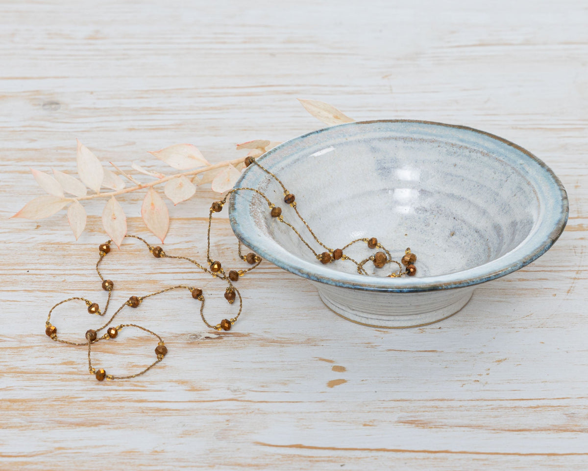 Ciotolina Artigianale Bianca in Gres con Sfumature - AUTHENTICO CERAMICS