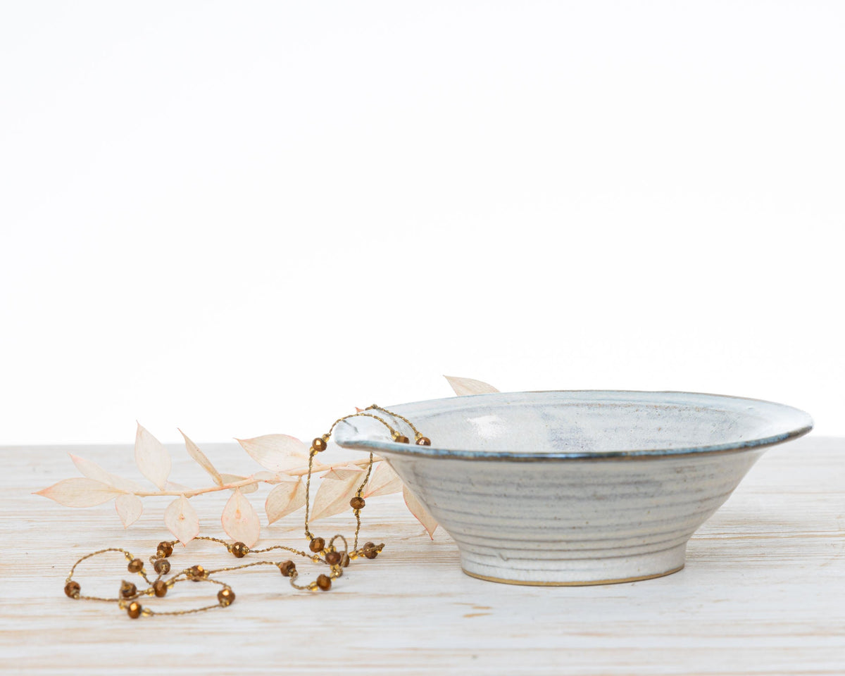 Ciotolina Artigianale Bianca in Gres con Sfumature - AUTHENTICO CERAMICS