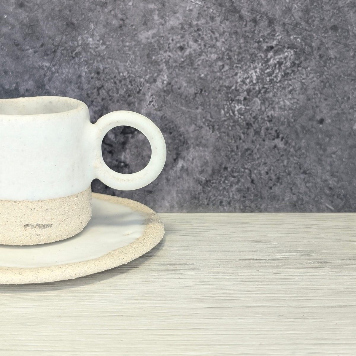Tazzina con Piattino in Gres Beige – Artigianale - AUTHENTICO CERAMICS