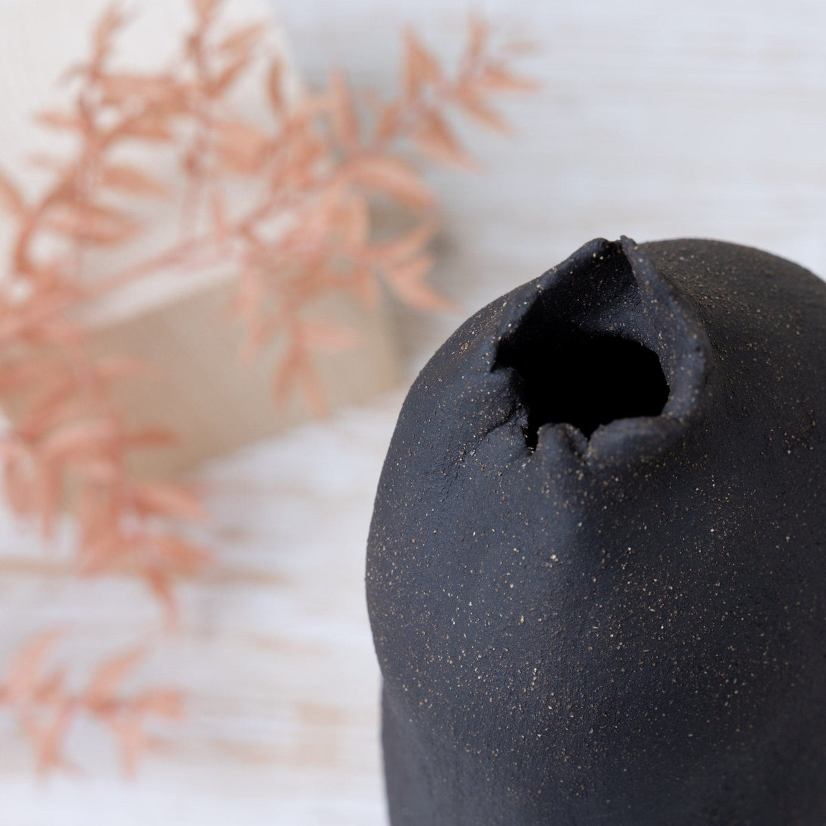 Vaso Alto Wabi Sabi – Marrone e Nero in Gres - AUTHENTICO CERAMICS